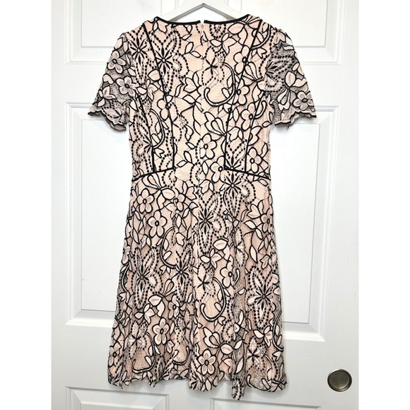 kensie floral lace dress Kensie Floral Irene Smocked Midi Dress FUCHSIA-RED / M by Sugarlips
